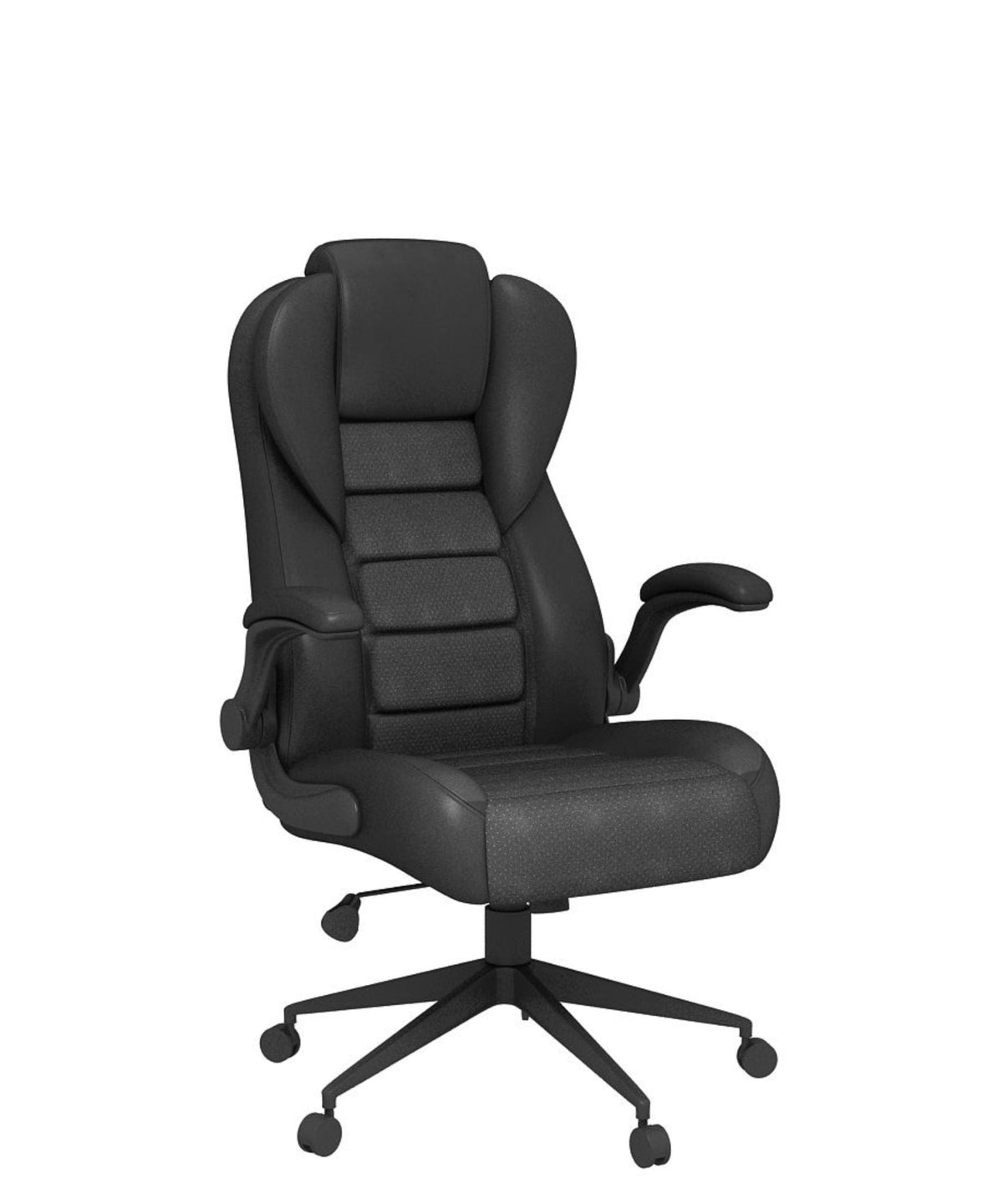 Executive High Back Caressoftplus Vinyl Flip Arm Chair - Interstate Furniture Distributors