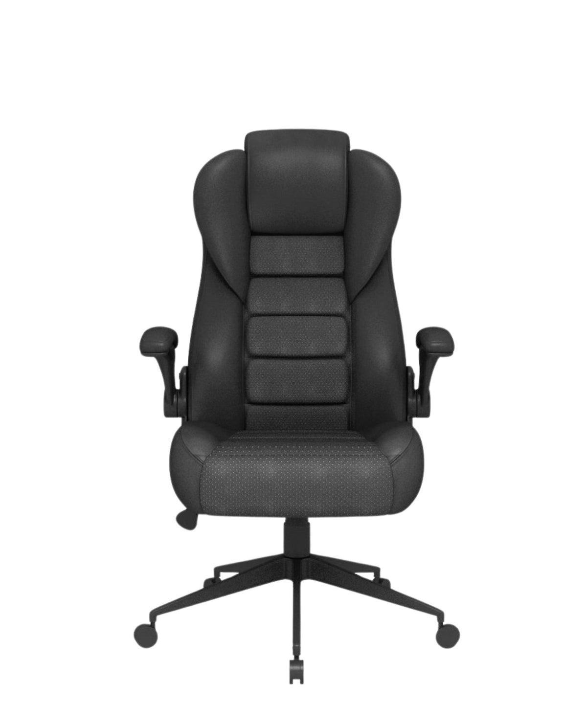 Executive High Back Caressoftplus Vinyl Flip Arm Chair - Interstate Furniture Distributors