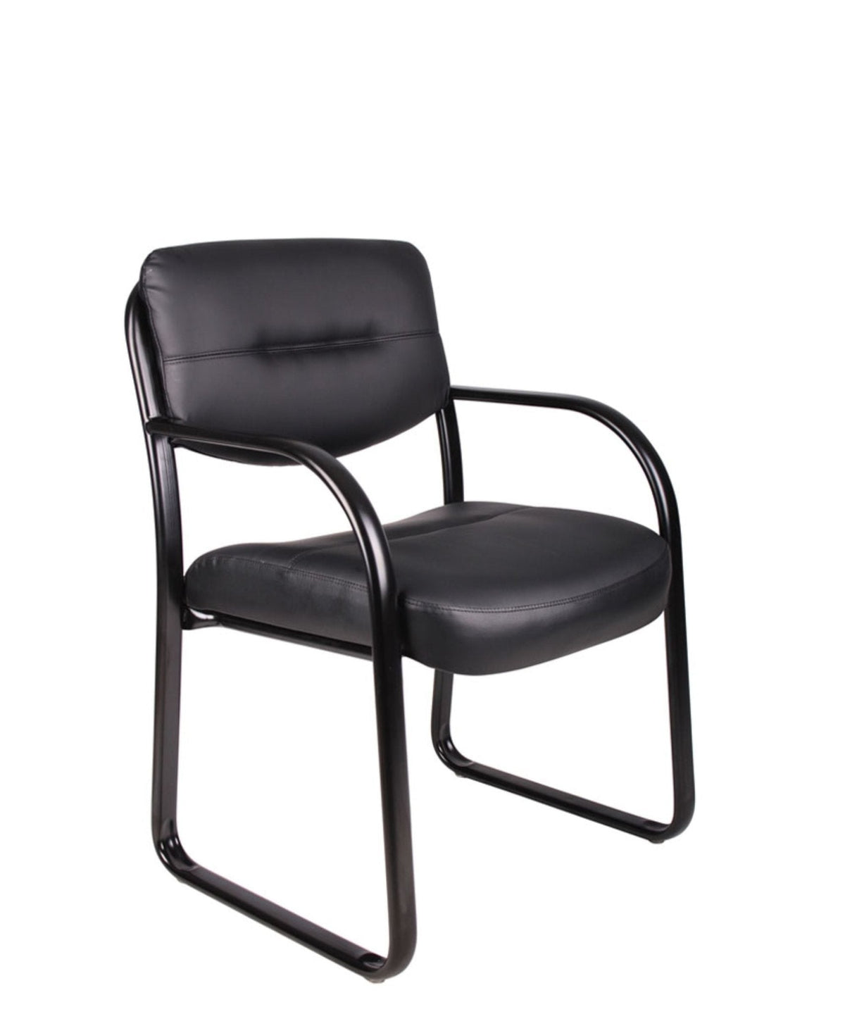 Leather Sled Base Side Chair W/ Arms - Interstate Furniture Distributors