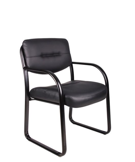 Leather Sled Base Side Chair W/ Arms - Interstate Furniture Distributors