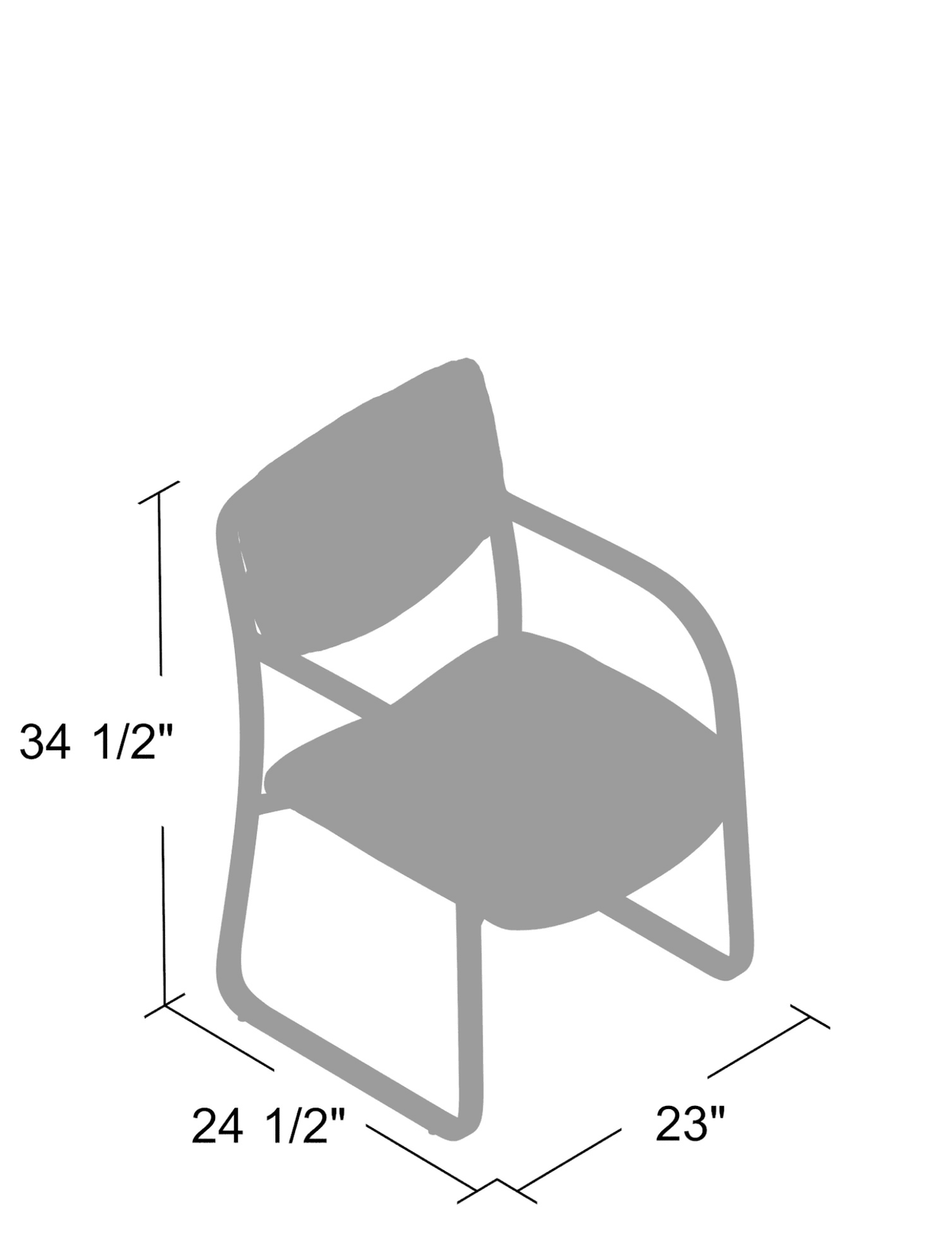 Leather Sled Base Side Chair W/ Arms - Interstate Furniture Distributors