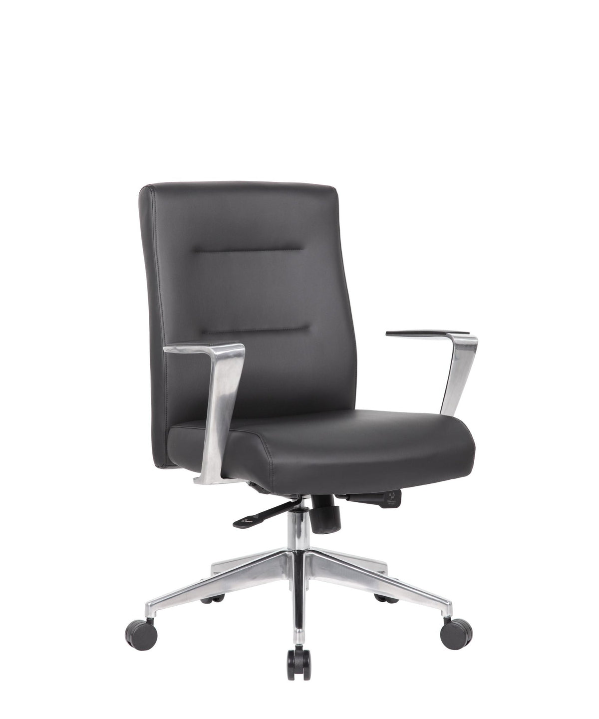Modern Conference Chair with Aluminum Arm & Base - Interstate Furniture Distributors