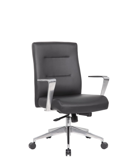 Modern Conference Chair with Aluminum Arm & Base - Interstate Furniture Distributors